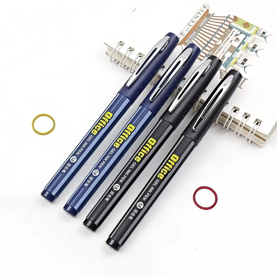 6 Stück/Set Gelstift 1,0 mm blaue schwarze Tinte, glattes Schreiben, Nachfüllung mit großer Kapazität, Kugelschreiber, perfekt für Unterschriften Image