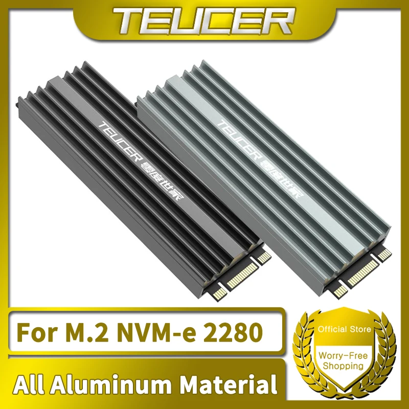 TEUCER M2 SSD-Kühlkörper NVME 2280 Solid State Disk Drive Kühler Kühler Kühlpad für Desktop-PC M.2 NVME PS5 Kühlkörper Image
