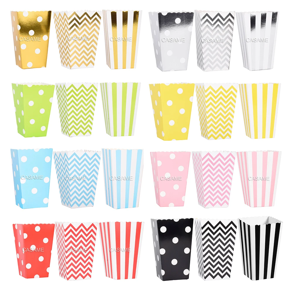 6 stücke Rose Gold Rosa Steifes Papier Mini Party Popcorn Boxen Pop Corn Süßigkeiten/Sanck Bevorzugung Taschen Hochzeit Geburtstag film Party Geschirr Image