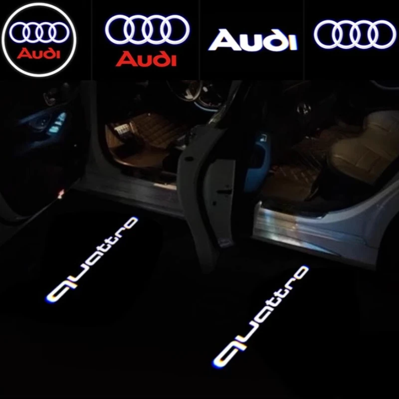 4PCS LED Auto Tür Projektor Licht Für Audi A6 C5 C6 C7 C8 A4 B5 B6 B7 B8 B9 S3 S4 S5 Q3 8U Q5 8R Q7 Q8 TT A3 8V V8 8P A5 A7 A8 Image