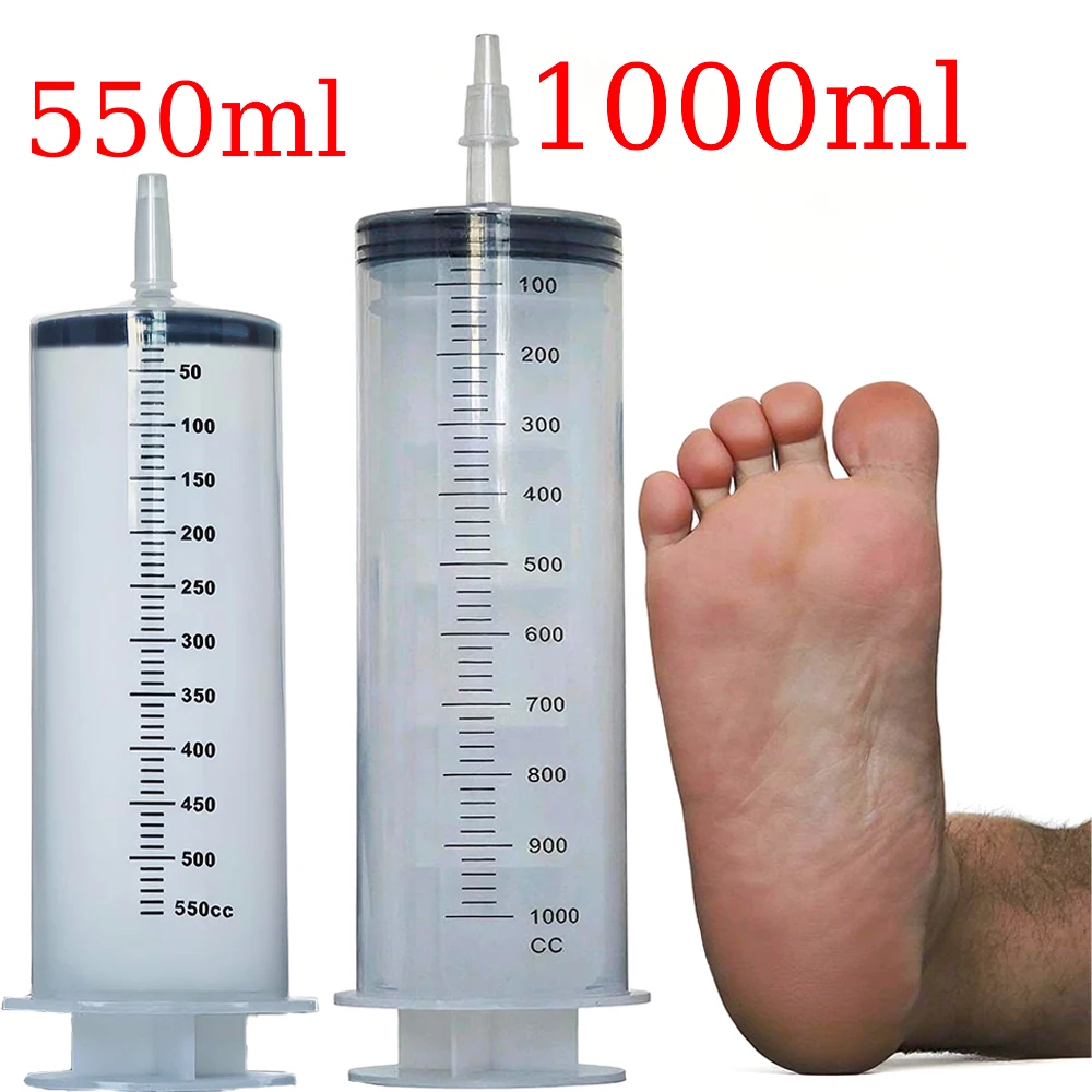 1000-ml-Spritze für Flüssigkeiten, große Kunststoffspritze mit Spitzenadapter, einzeln steril versiegelt für wissenschaftliche Abgabe, Farbe, Image