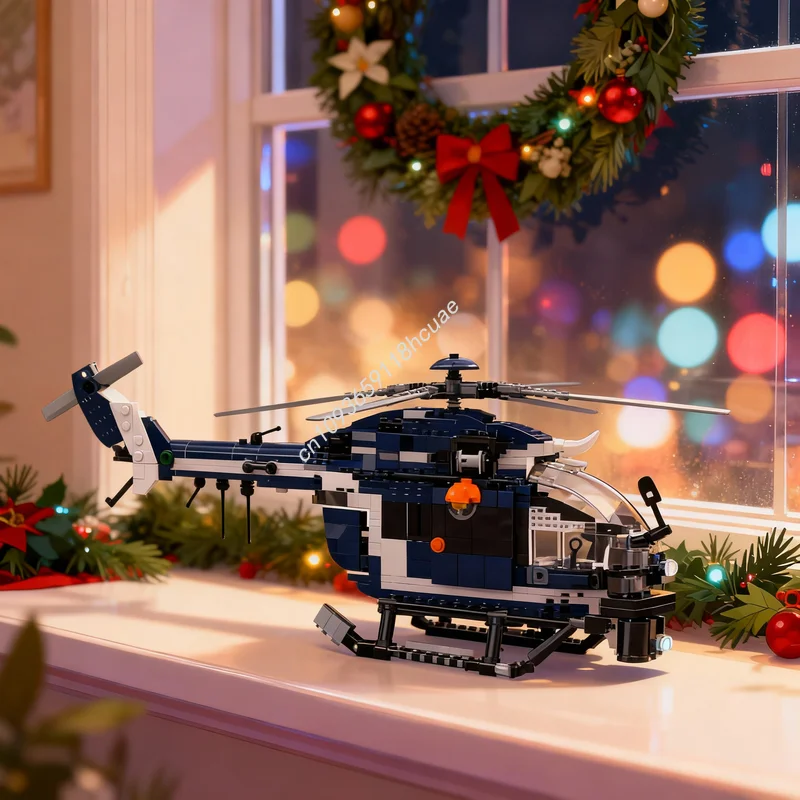 842-teiliger MOC Hubschrauber Airbus Gendarmerie Creator Modellbausatz Konstruktions-Weihnachtsgeschenk Spielzeug DIY Kreative Idee Image
