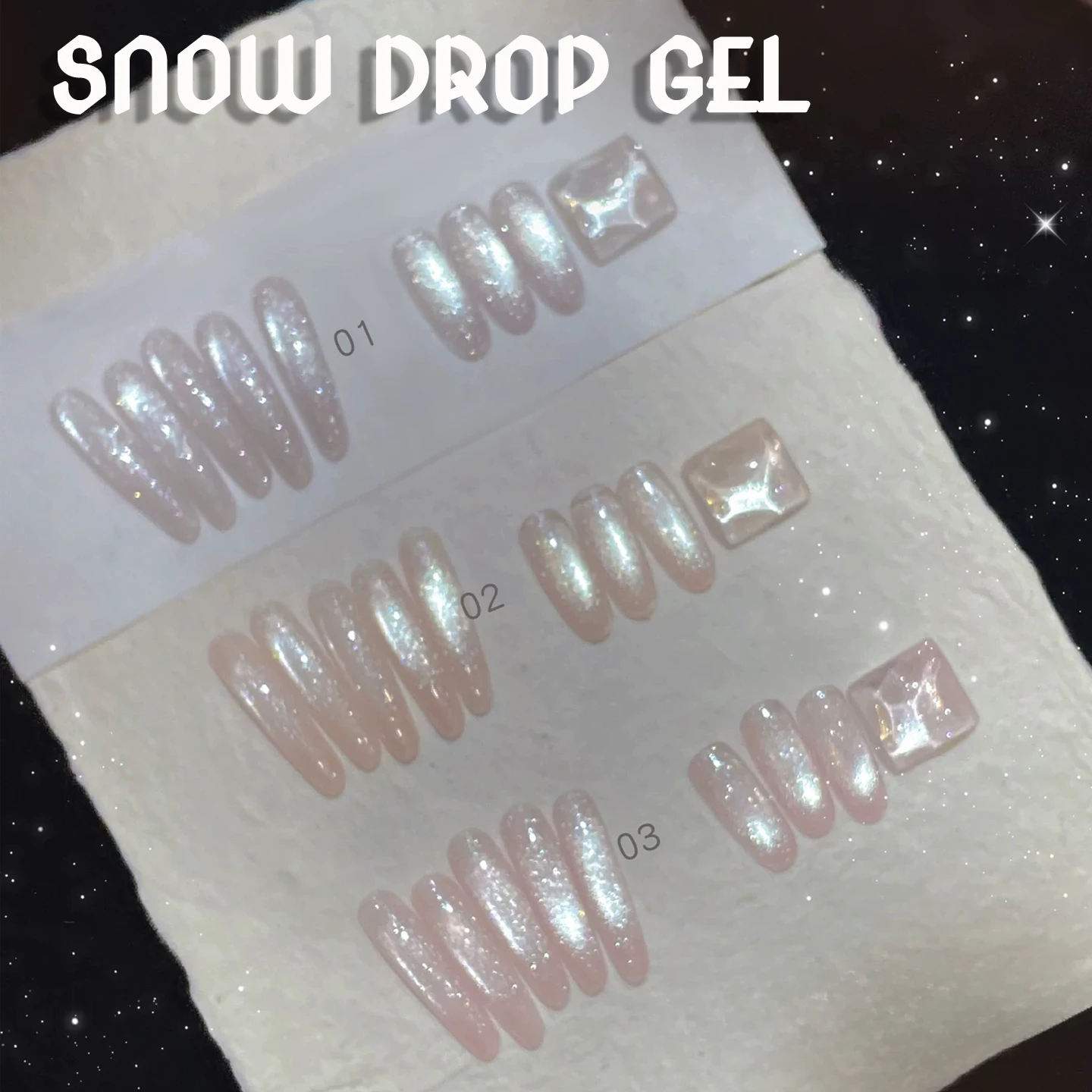 SHAKA 1-6 Stück Feines Goldpulver Highlight Flash Aufhellender Transparenter Nagellack Schneefall Seidenglas-Perlen Katzenauge Gel-Nagellack Image