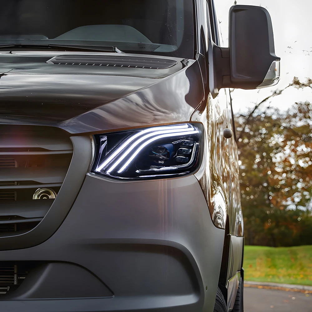 Für Mercedes-Benz Sprinter Scheinwerfer 2018-2023 W907 LED Auto-Scheinwerfer-Set Upgrade im Maybach-Stil Frontlichter Werkzeug Image
