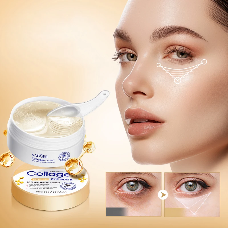 Kollagen-Augenmaske, tief feuchtigkeitsspendend, strafft die Haut um die Augen, Augenpflege, Anti-Aging-Hautpflege, macht die Haut jünger Image