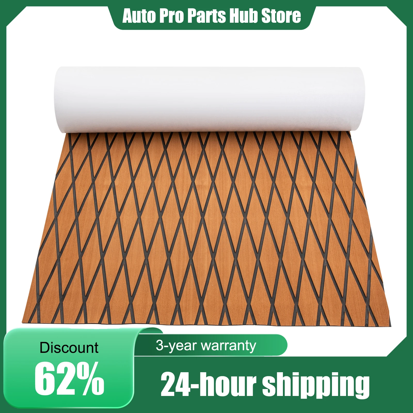 239 * 89 cm EVA-Schaum-Faux-Teak-Decking-Blatt, für Fischboot-Yacht, rutschfeste Marine-Bodenmatte, rutschfester Teak-Teppich Image