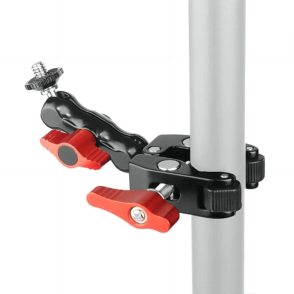Super Clamp Kamera Klemmmontage Monitor 360° ° Ballhead Magic Arm Doppelkugelkopf-Adapter für DSLR-Kamera/Gopro/LED-Leuchten/Telefon Image