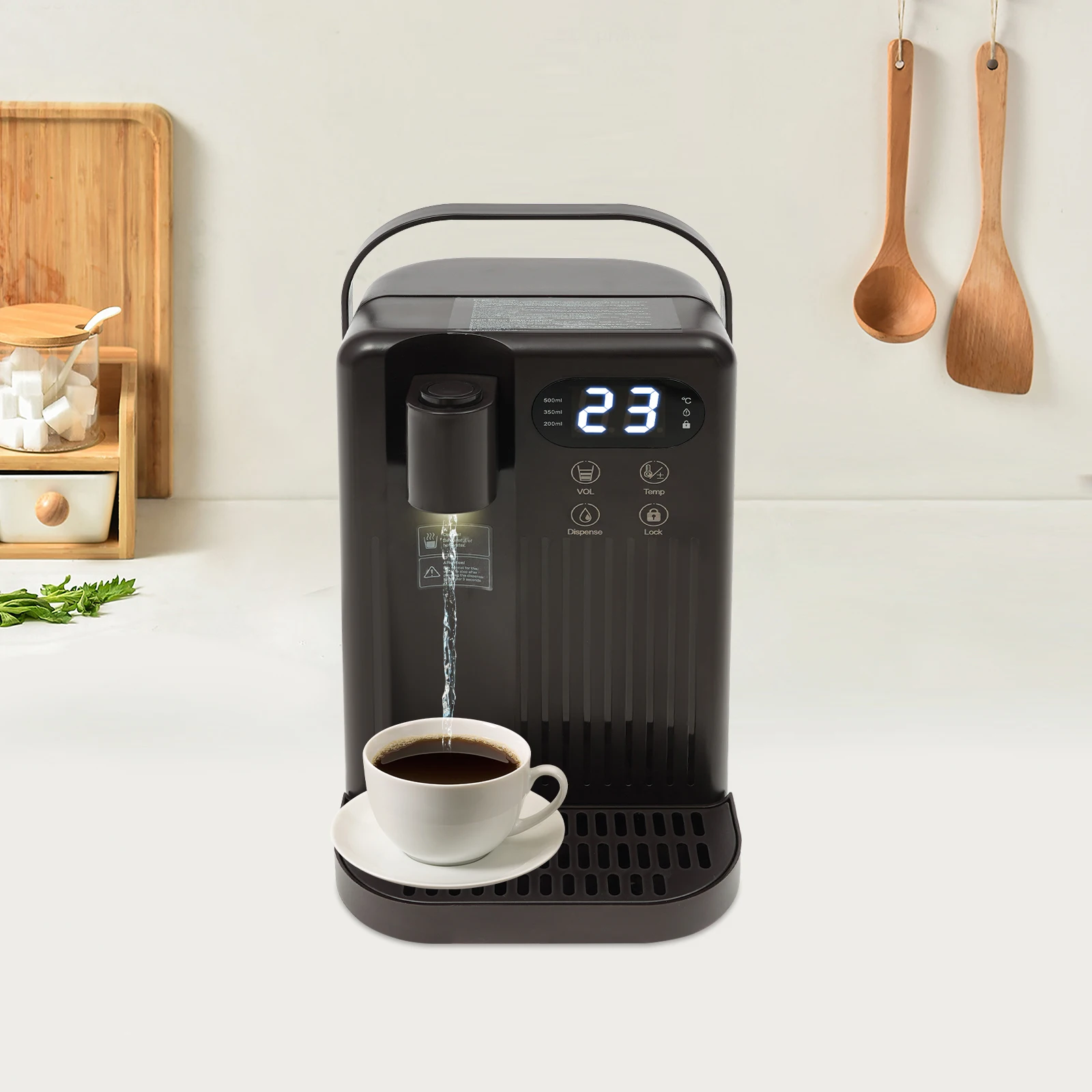 2200W Sofort-Heißwasserspender, 12-Stufen-Touchscreen-Wasserkocher mit Filter, kompakter elektrischer Warmwasserbereiter für Zuhause und Büro Image