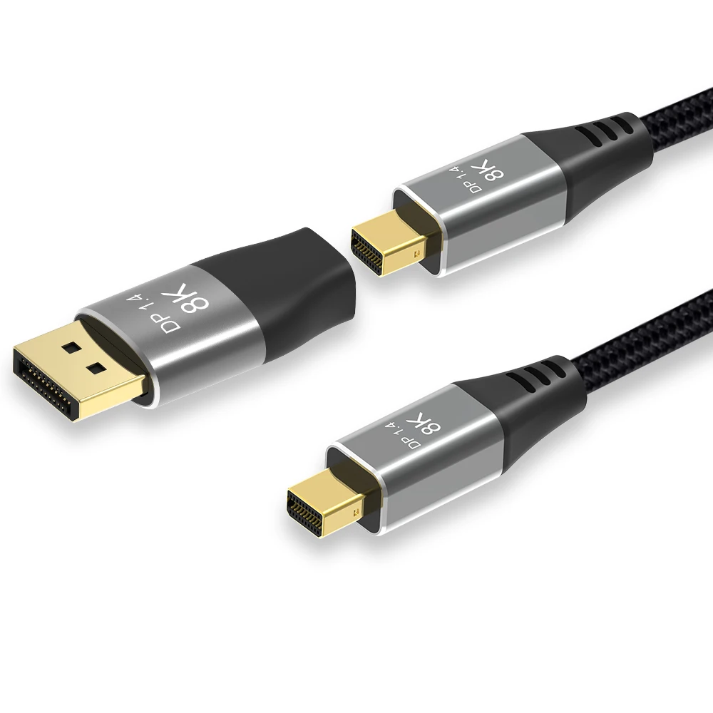 Thunderbolt 2 Mini DisplayPort Kabel Mini DP zu Mini DP 8K @ 60Hz 4K @ 120Hz mit Mini displayport DP Weiblichen zu Männlichen Adapter Image