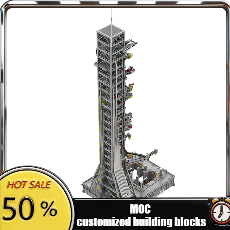 11160 Teile Flugzeug-Bausteine Saturn V MLV-25L Mobiler Startturm und Starthilfeturm MOC Anpassbare Modulare DIY Feiertagsgeschenke Image