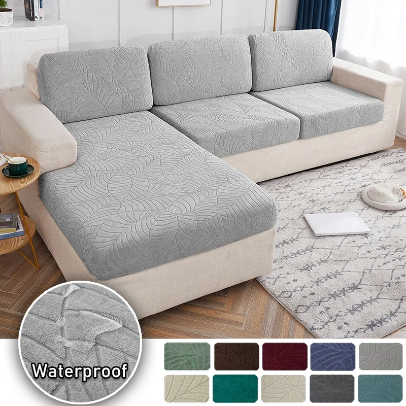 Wasserdichter Jacquard-Sofouch-Couchbezug für Wohnzimmer, dehnbarer L-förmiger Sofabezug, verstellbarer Sofa-Schonbezug, Heimdekoration, abnehmbar Image
