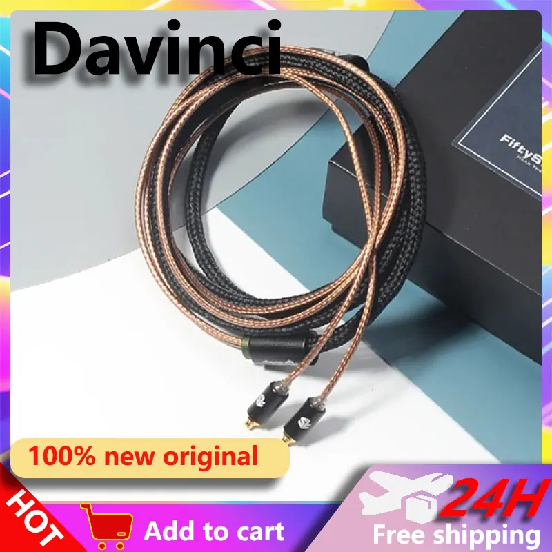 FiftyStrings DaVinci Kopfhörer-Upgrade-Kabel 21awg Taiwan 7N Single Crystal Copper OCC Coaxial Shield Image