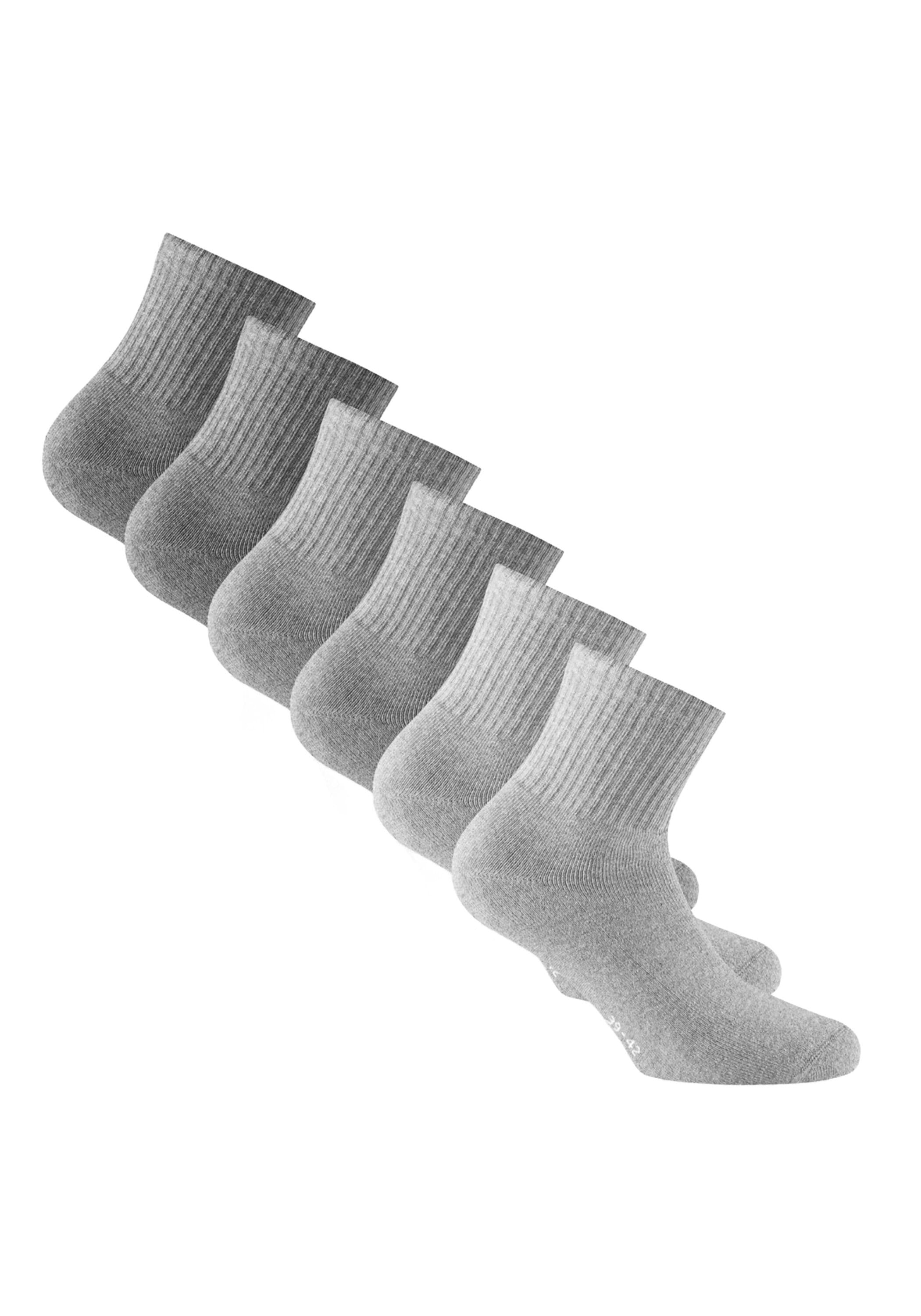 Kurzsocken ROHNER SOCKS "Socken Rohner Basic Sport Quarter 3er pack 3er Pack", Herren, Gr. 35-38, grau, Obermaterial: 75% Baumwolle CO. 23% Polyamid PA. 2% Elasthan EL., Socken