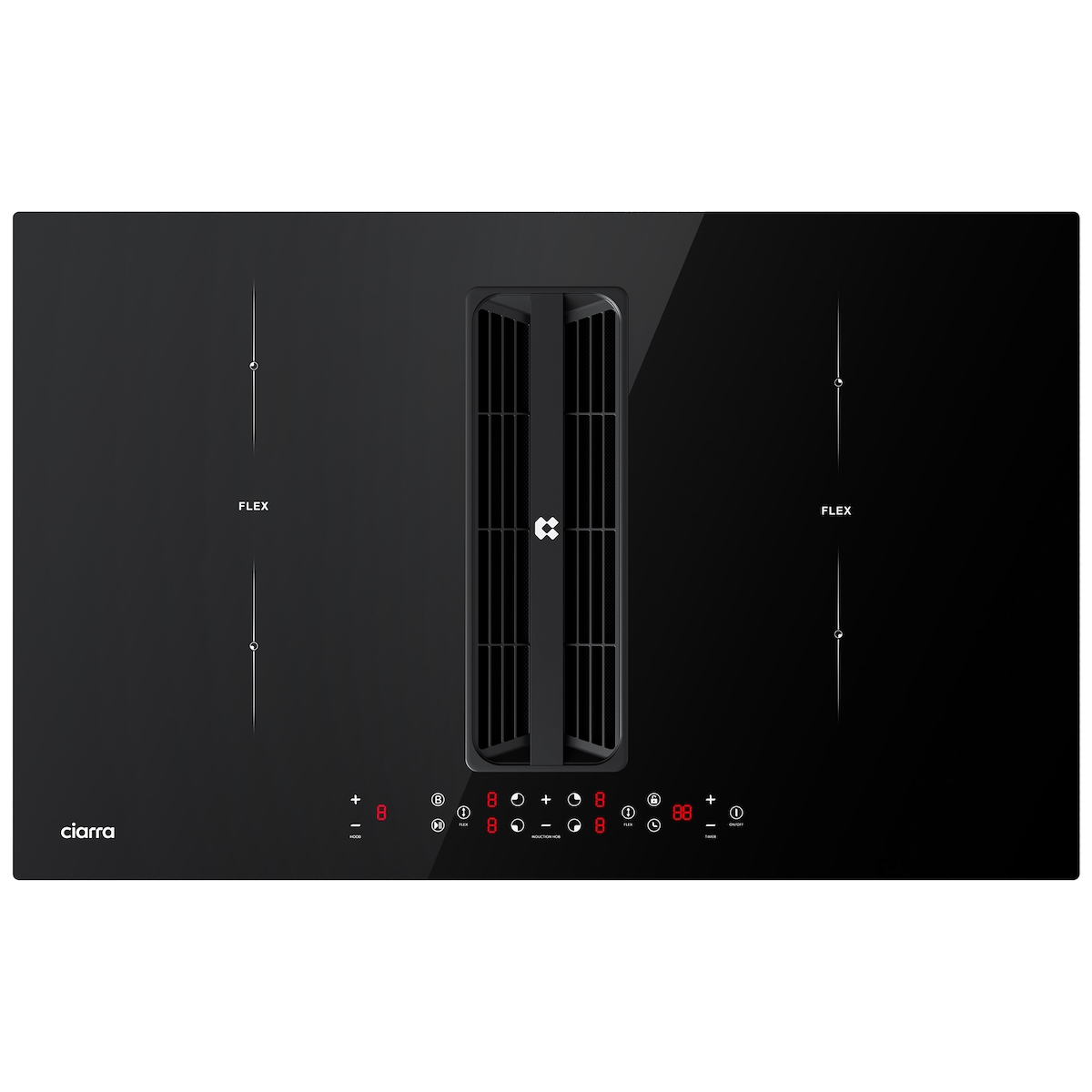 CIARRA Kochfeld mit Dunstabzug CIARRA ONE 83 cm Boost Touch-Control mit 4 Platten 2-Flexzone Stop & Go Funktion CBBEH834BBFF Image