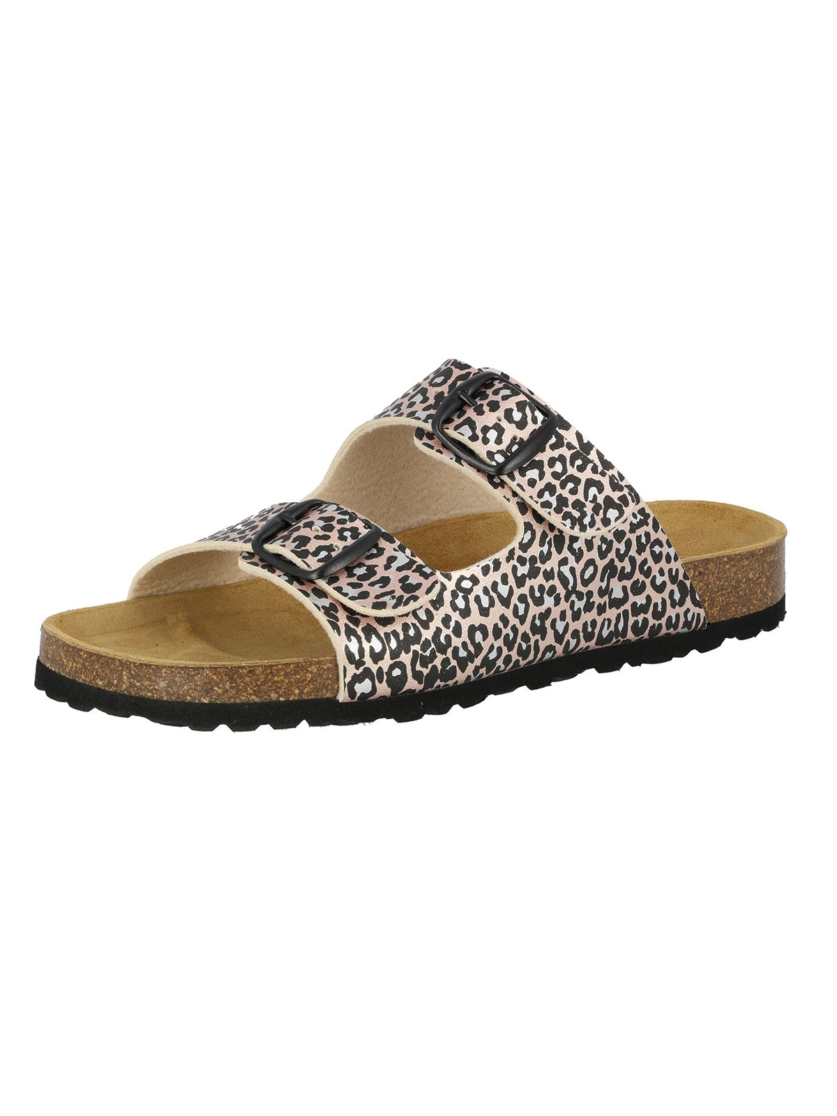 Pantolette LICO "Bioline Pantolette", Damen, Gr. 37, rosa (rosa, bunt, kombi), Obermaterial: 50% Rindsleder Leather cow. 50% Lammleder LEL., Schuhe Pantolette