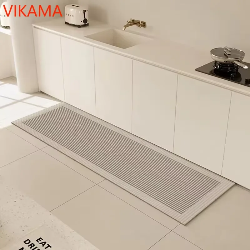 VIKAMA Kitchen Water And Oil-Absorbing Diatomite Waterproof And Oil-Repellent Floor Mat Quick-Drying Non-Slip Carpet Home Decor