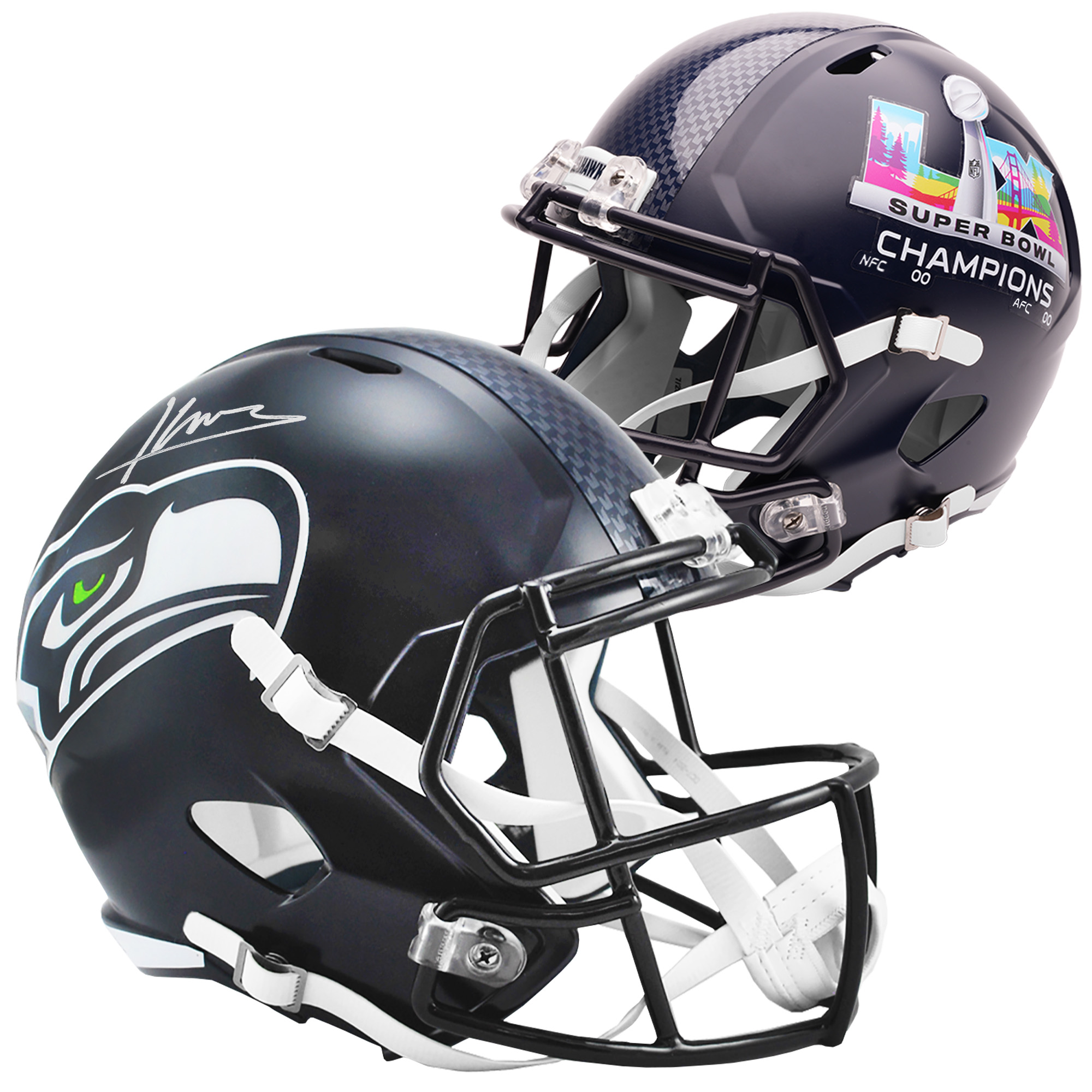 "Kenneth Walker III Seattle Seahawks signierter Riddell Speed ​​Replica-Helm der Super Bowl LX Champions" Image