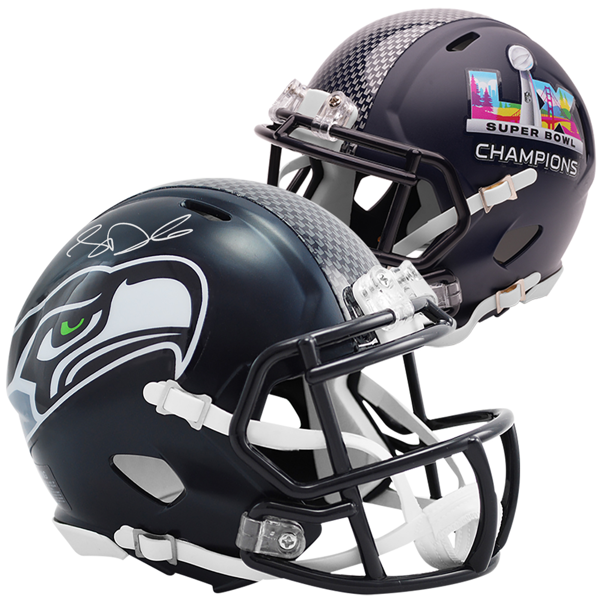 "Sam Darnold, Seattle Seahawks, signierter Riddell Speed ​​Mini-Helm der Super Bowl LX Champions" Image