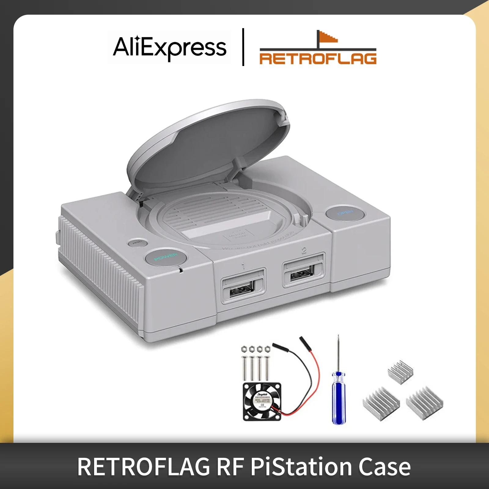 Retroflag-PiStation-Hülle für Raspberry Pi 4, Modell B, Retroflag-PSPi-Hülle, kompatibel mit Raspberry Pi 4-Spiel-Hülle-Zubehör Image