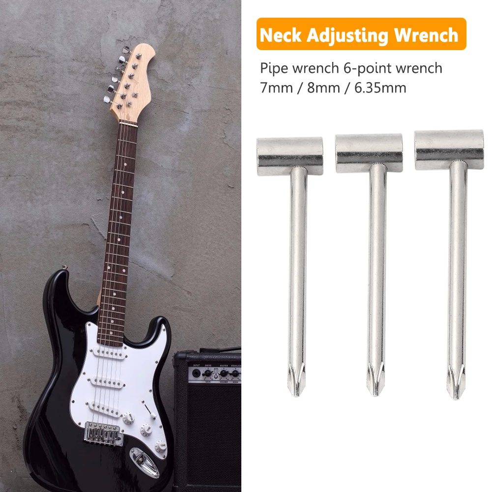 7/8/6,35mm Gitarre Rohr Innensechskant Metall Gitarre Halsstab Schlüssel Reparatur Werkzeug Image