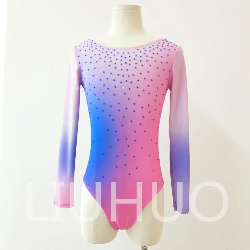 Kunstturnanzug Wettkampfanzug Rosa Gymnastik-Gruppenanzug Maßanfertigung BD8859 Image