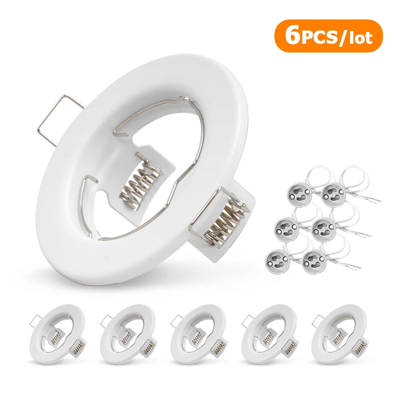 6 Stück Downlight-Rahmen, LED-Deckeneinbauleuchten, Downlight GU10 MR16, Deckenstrahler, passende Leuchte
