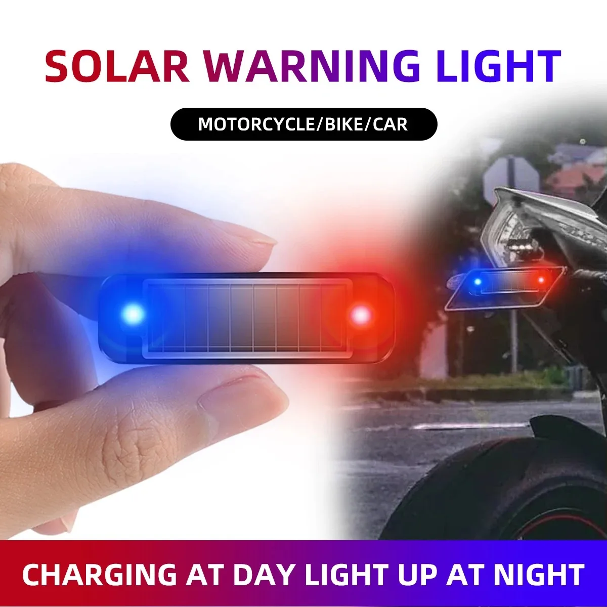 1-10PCS Solar Auto Mini Warnlicht Drahtlose Mini LED Blinkende Anti-Diebstahl Alarm Lampe für Nacht sicherheit Parkplatz Schutz Image