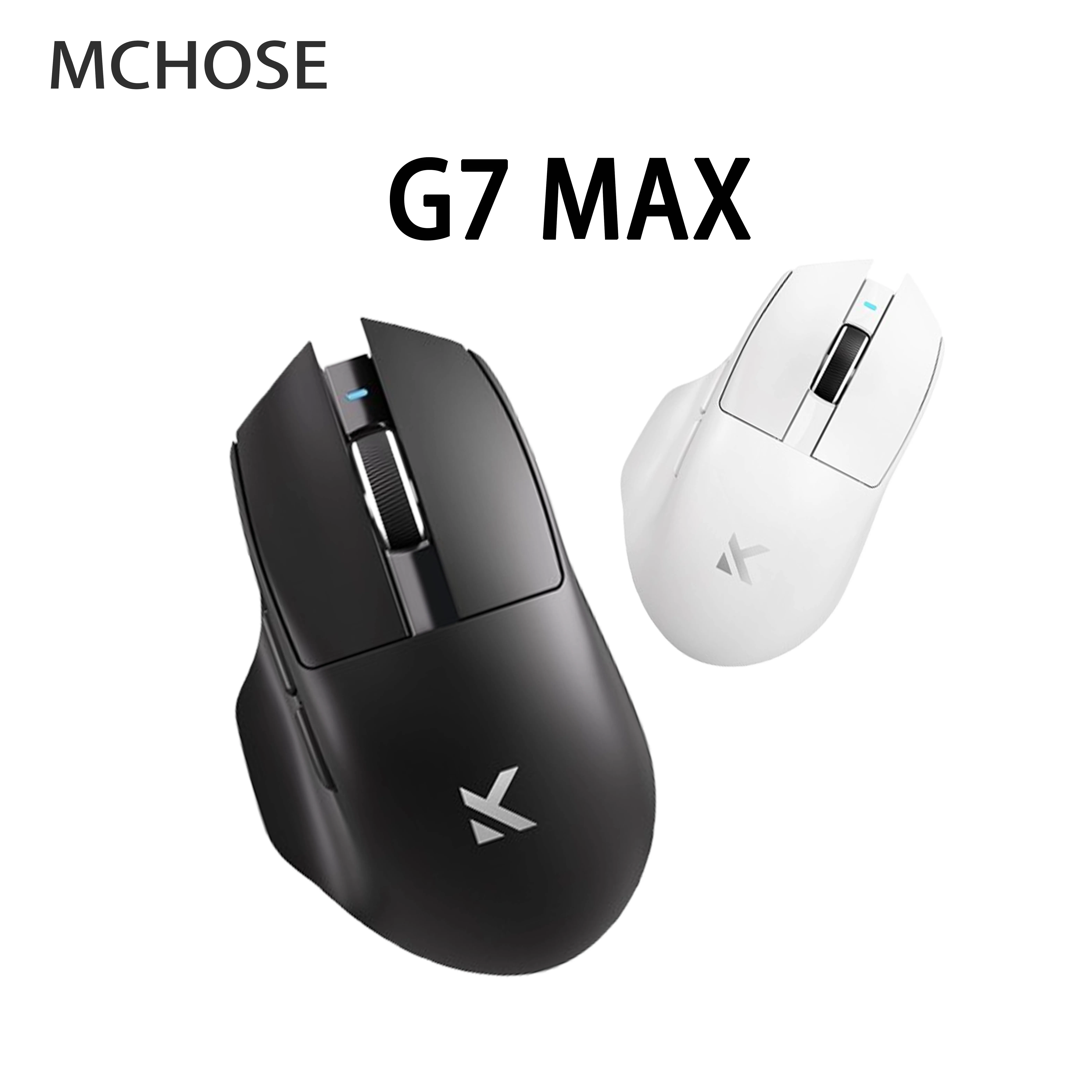 MCHOSE G7 Pro Maus, leicht, ergonomisch, kabellos, Gaming-Büromaus, PAW3395, 55 g, 800 mAh, 2,4 GHz, RF/BT/kabelgebundene Tri-Mode-Maus Image