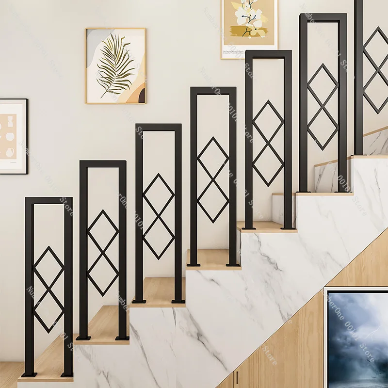 Handläufe, Treppen, Geländer, einfache U-förmige nordische Geländer aus Schmiedeeisen Image