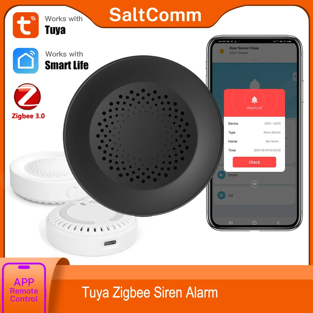 Tuya Zigbee Smart Siren Alarm – 100 dB Sicherheitsalarm, funktioniert mit Smart Life, Google Home, Alexa und Yandex Alice Image