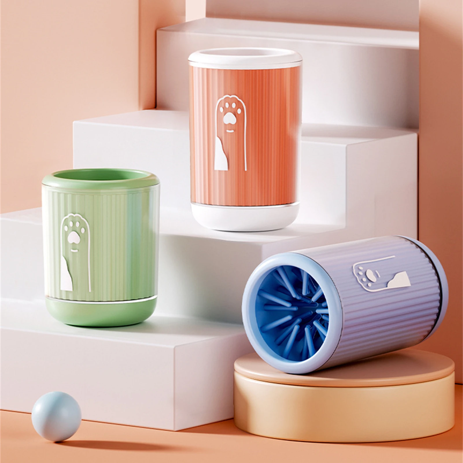 Fußwaschbecher für Haustiere, Katzen- und Hundepfotenreiniger, Haustier, Katzen- und Hundepfoten, einfache Reinigung, kein Schrubben, für kleine, mittelgroße und große Hunde, Katzen Image