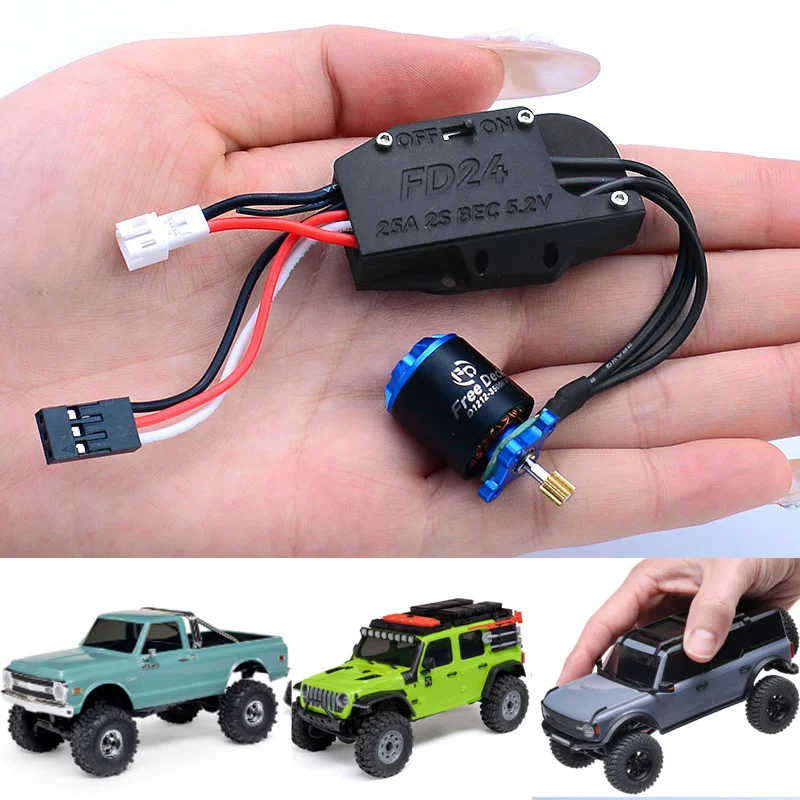 FD24 On-Board ESC Elektronischer Geschwindigkeitsregler für 1/30 RC Crawler Car Axial SCX30 für Bronco für Jeep Wrangler für Chevrolet K10