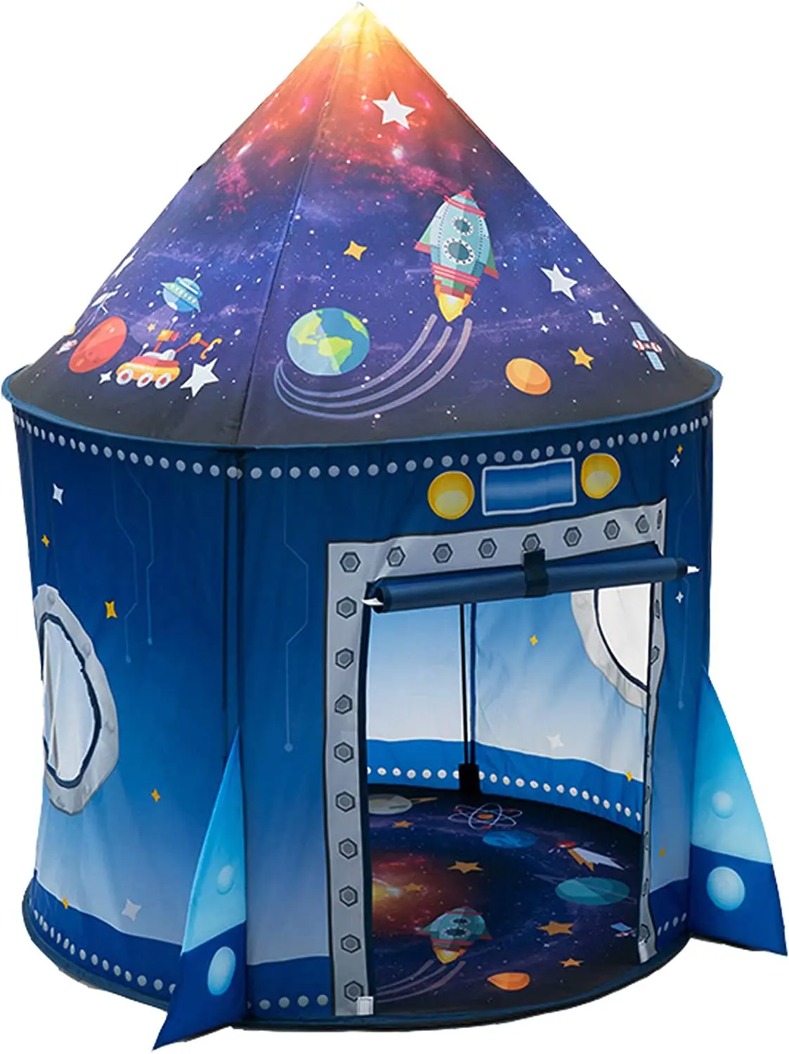 Raketenschiff Kinderzelt Pop-Up-Spielspielzeugzelt für Kinder Großer Raum Indoor Pretend Playhouse Outdoor-Spielzelt für Jungen und Mädchen Image