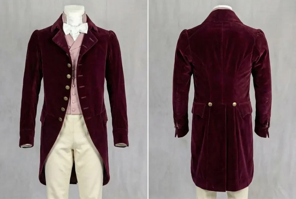 Britische rote Regency-Outfits für Herren, Jane Austen Mr Darcy, Cosplay-Kostüm, Ballkleid, 19. Jahrhundert, viktorianischer Frack, Weste, Hose, voll