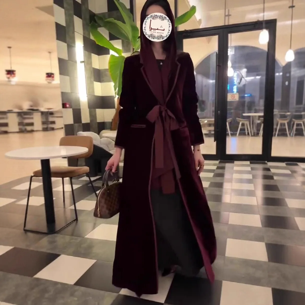 Eid Damen Abaya Schnür-Trenchcoat Cardigan Muslimische Jalabiya Ramadan Largos Party Kaftan Arabische Lange Robe Marokko Dubai Kaftan Image