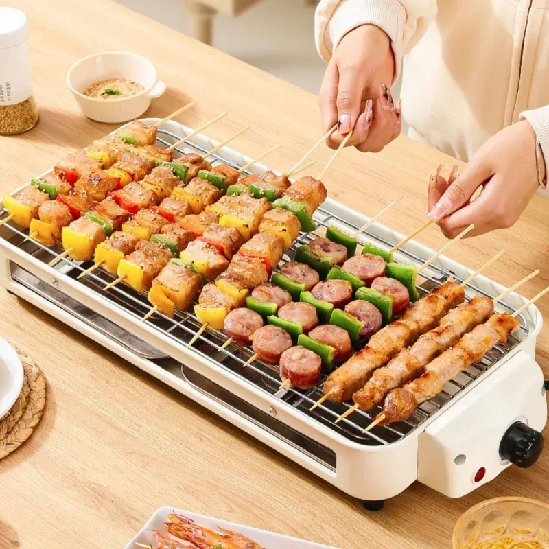 Upgrade Elektrische Grill Herd Haushalt Nicht-raucherenden Barbecue Grill Elektrische Grill Pfanne Outdoor Indoor Grill Maschine Image