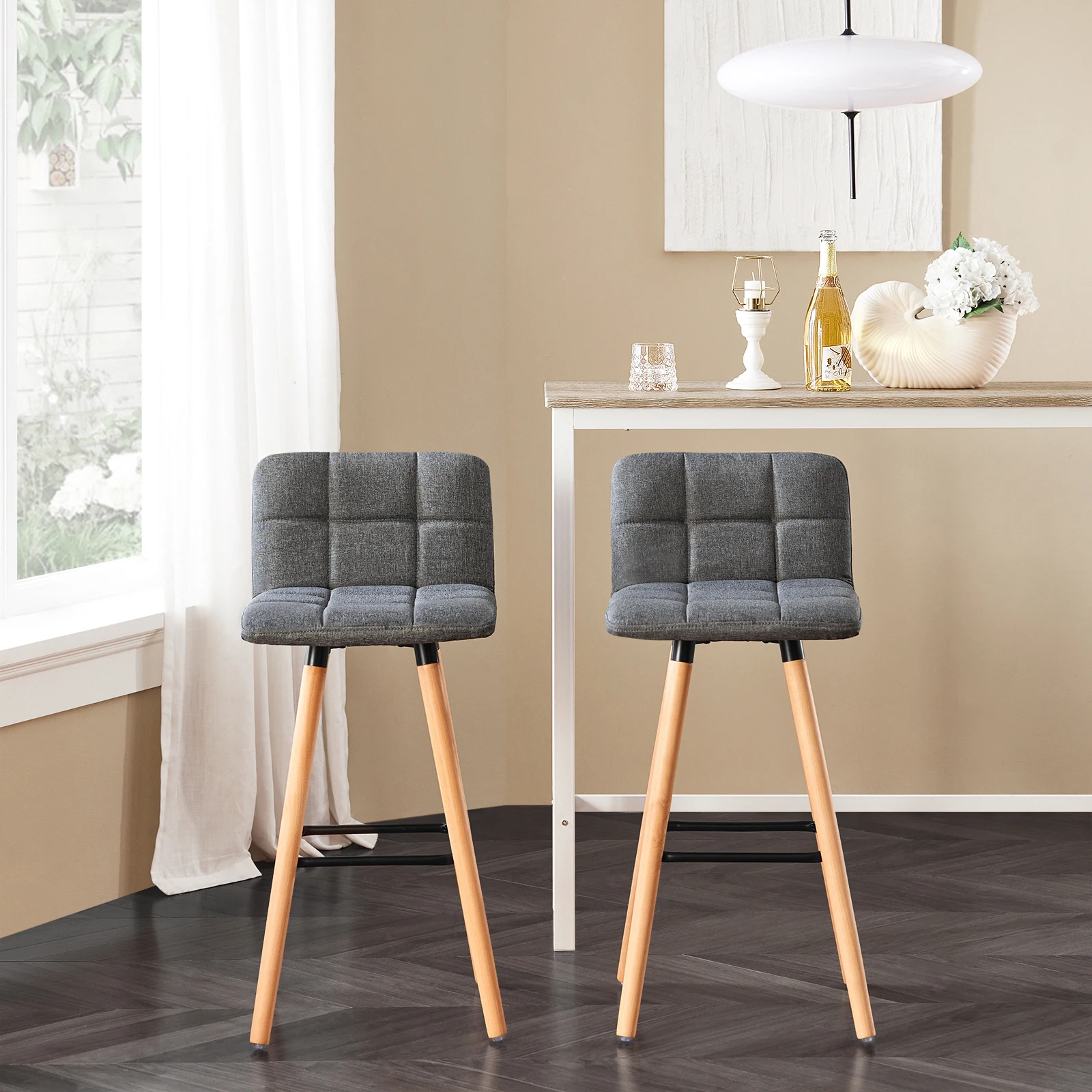 SoBuy FST50x2 Barhocker Barstuhl Tresenhocker mit Rücklehne Hocker Sitzhöhe: 68cm