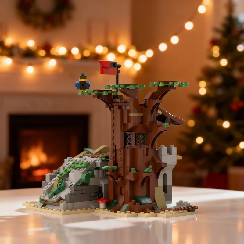 456-teiliges MOC Schloss Waldläufer Getarntes Außenposten-Modell Bausteine Architektur-Spielzeug Kreative Idee Weihnachtsgeschenk Bildung Image