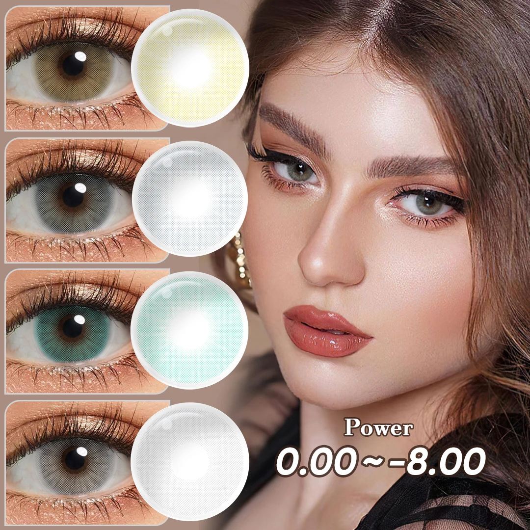 (0,00~-8,00) Magister Queen Amber/Topaz Verschreibungspflichtige Kontaktlinsen für Myopie, weiche Linsen, Naturfarblinsen mit Dioptrien, 6 Monate haltbar Image