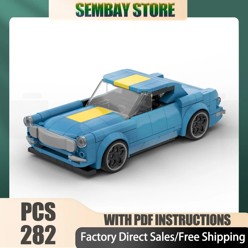 Champion Speed Cars Moc Bausteine Modular 1800 Cyan Racing Modell Technologie Blöcke Weihnachten DIY Spielzeug Bau Geschenke Image