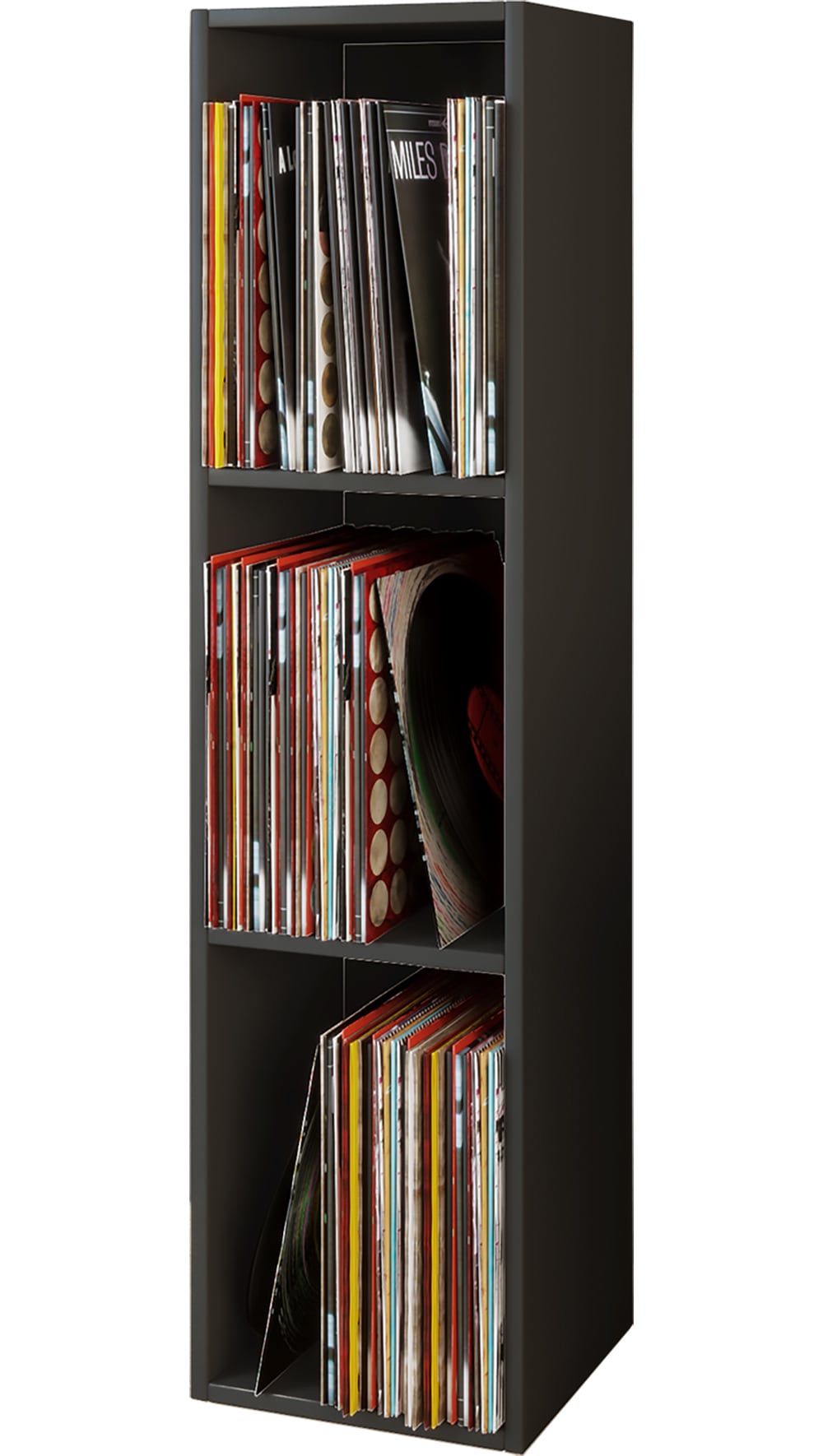Media-Regal VCM "Holz Schallplatten LP Stand Regal Platto 3fach", schwarz, B:34cm T:30cm, Regale