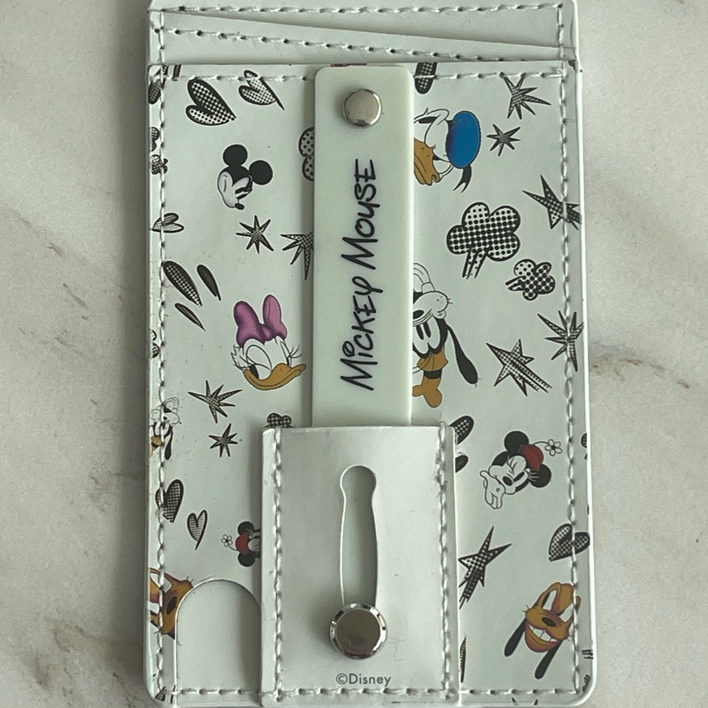Disney Cell Phones & Accessories | Disney Mickey Mouse And Friends White Card Holder For Phone. | Color: Black/White | Size: Os