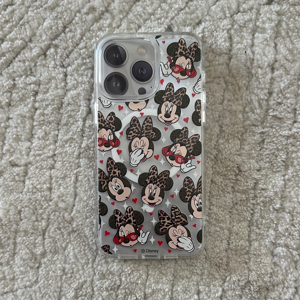 Disney Cell Phones & Accessories | Disney Minnie Mouse Leopard Print Phone Case - Black And Red | Color: Black/Red | Size: Os