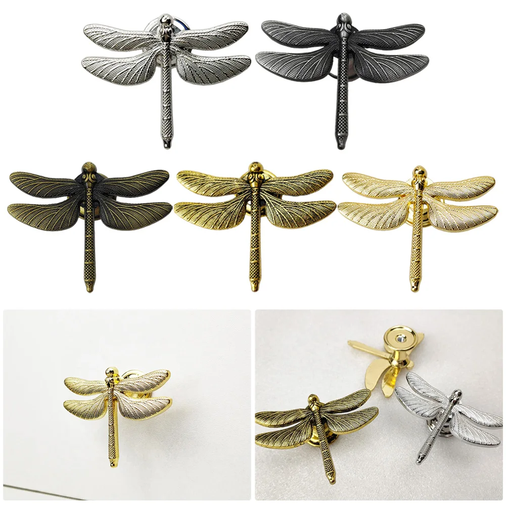 1 stücke Libelle Form Zink-legierung Möbel Griff Tür Schränke Knöpfe Möbel Schublade Pull Hardware Zieht Für Kinderzimmer