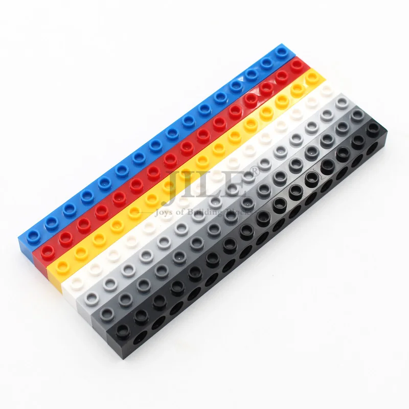 10 Stück MOC Technik-Steine 1x16 mit Löchern, Enlighten Bausteine 3703, Kompatibel mit Konstruktionsfahrzeugen, Bausatz-Teile Spielzeug Image