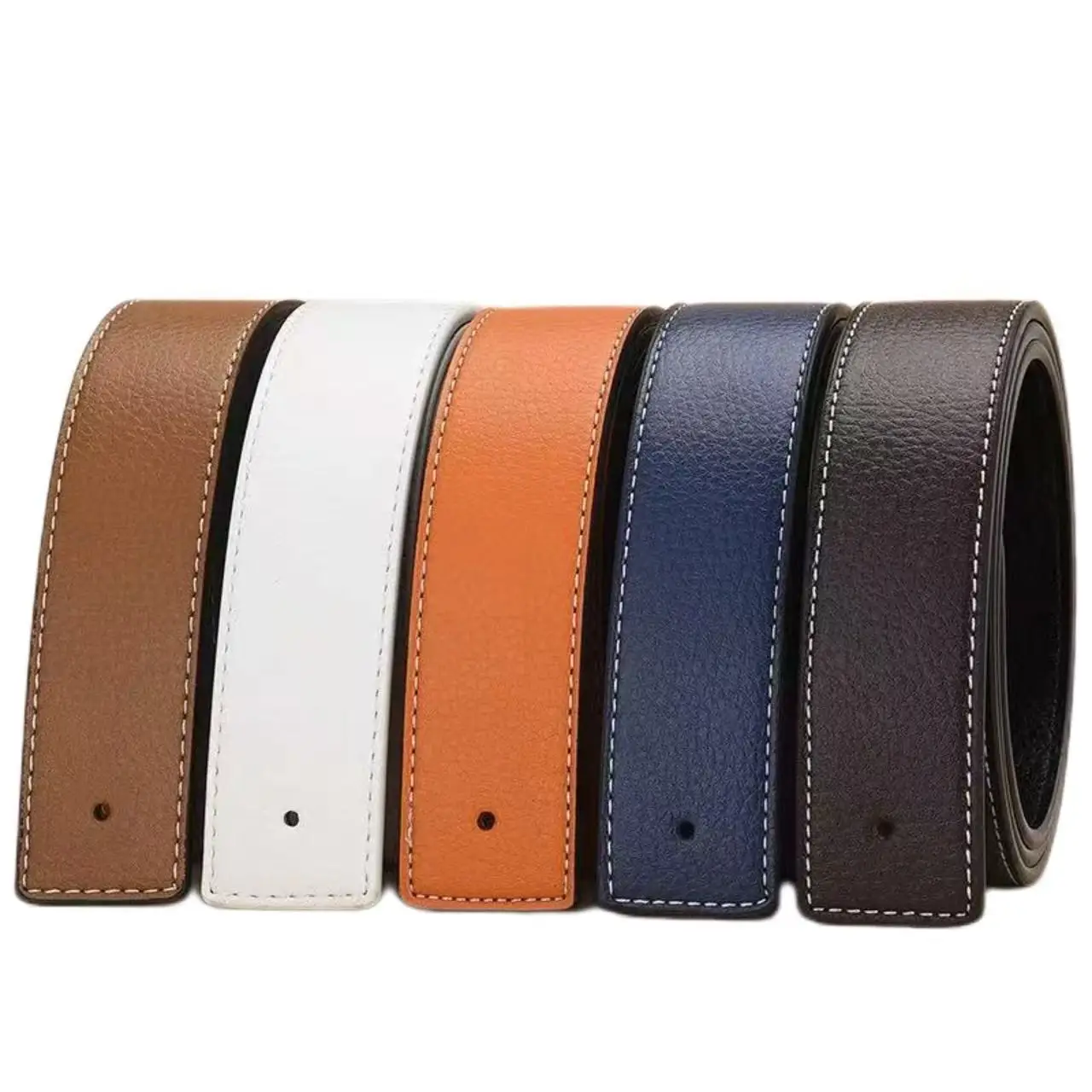 NEUE Luxus Marke Gürtel Männer Hohe Qualität Pin Schnalle Männlich Strap Fashion Echtes Leder Bund Ohne Schnalle 3,8 cm ceinture Image