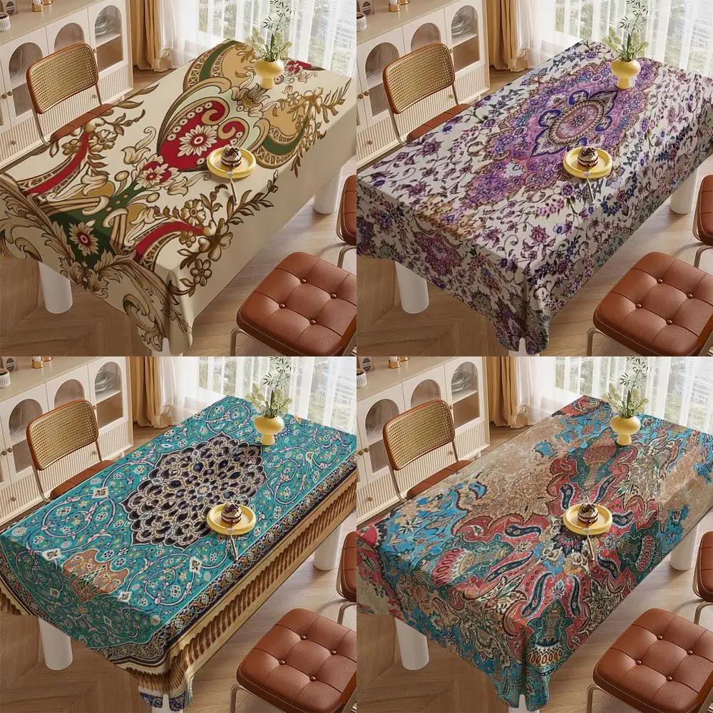 Tischdecke mit exotischem Muster, Restaurant-Küche, Tischdecke, Wohnzimmer, Heimdekoration, rechteckige Party-Dekoration Image