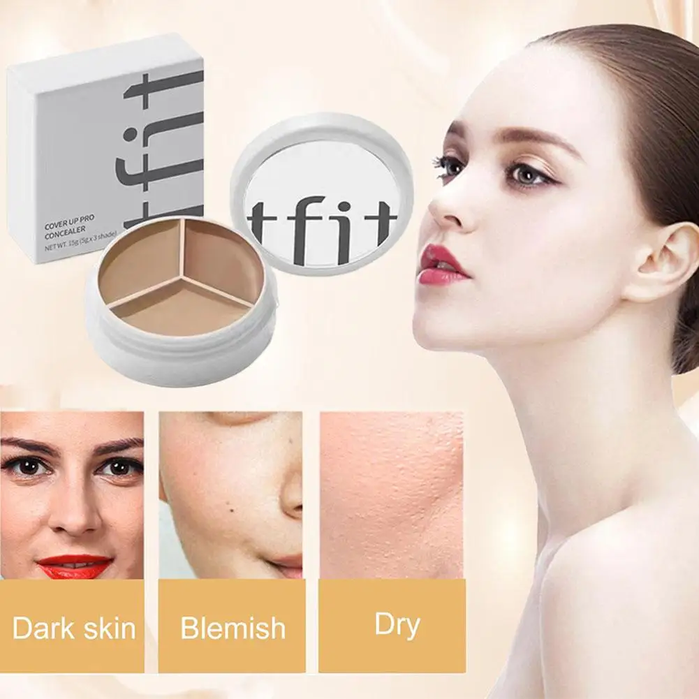 TFIT Dreifarbiger Concealer Unsichtbare Poren-Vor-Make-up-Lotion zur Abdeckung von Akne & Augenringen Zarte Aufhellende Hautcreme Image
