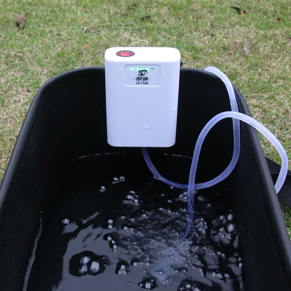 JSFUN Sauerstoffreiche Aquariumpumpe, USB wiederaufladbar, Luftsprudler, Belüfter, extrem leise Sauerstoffpumpe, tragbar, zum Angeln im Freien Image