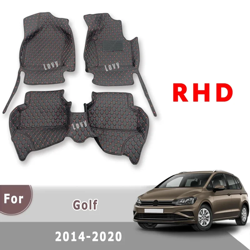 RHD Teppich Für Volkswagen VW Golf 7 MK7 2013 2014 2015 2016 2017 2018 2019 2020 Auto Fußmatten Auto Innen Zubehör Styling Image
